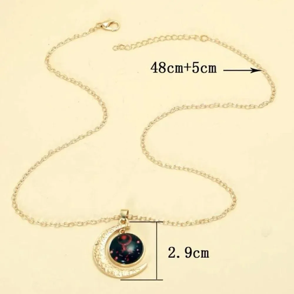 Gemini zodiac moon pendant necklace NWT gold tone